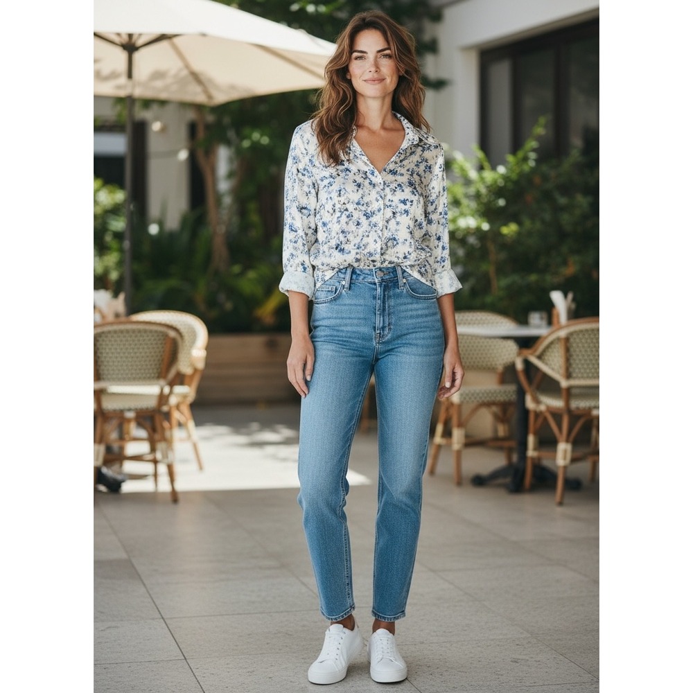 Zara Womens Floral Button Down Blouse Long Sleeve Cottagecore Feminine Botanical